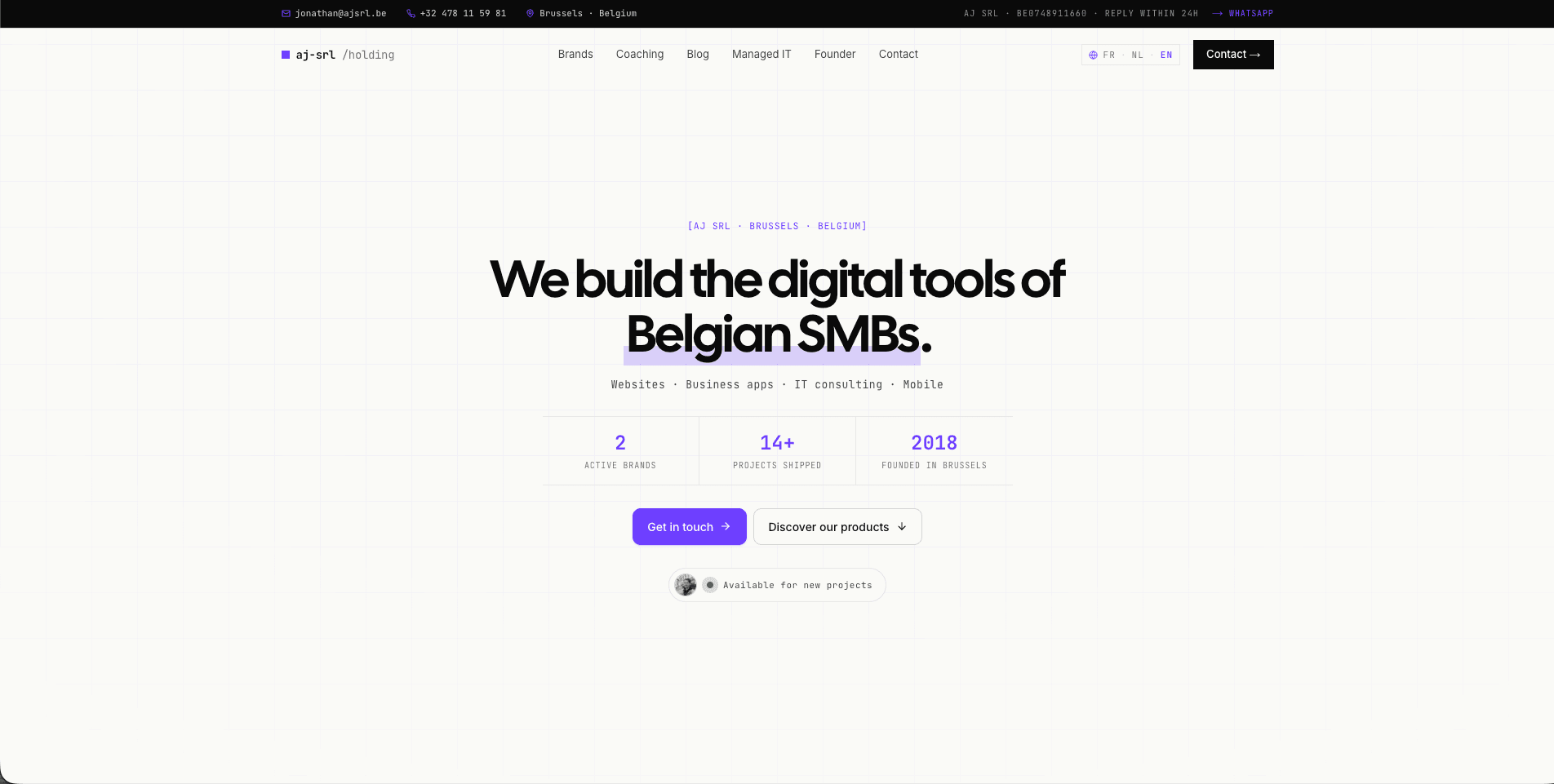 Aperçu du site AJ SRL