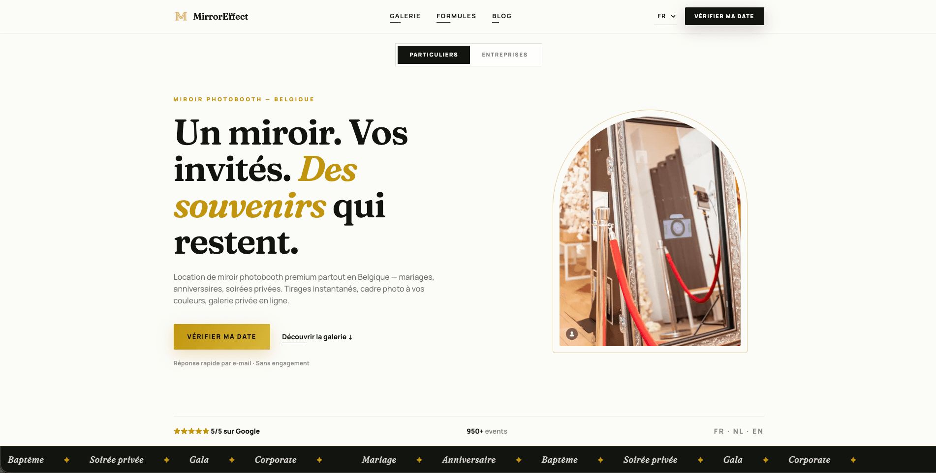 Aperçu du site MirrorEffect