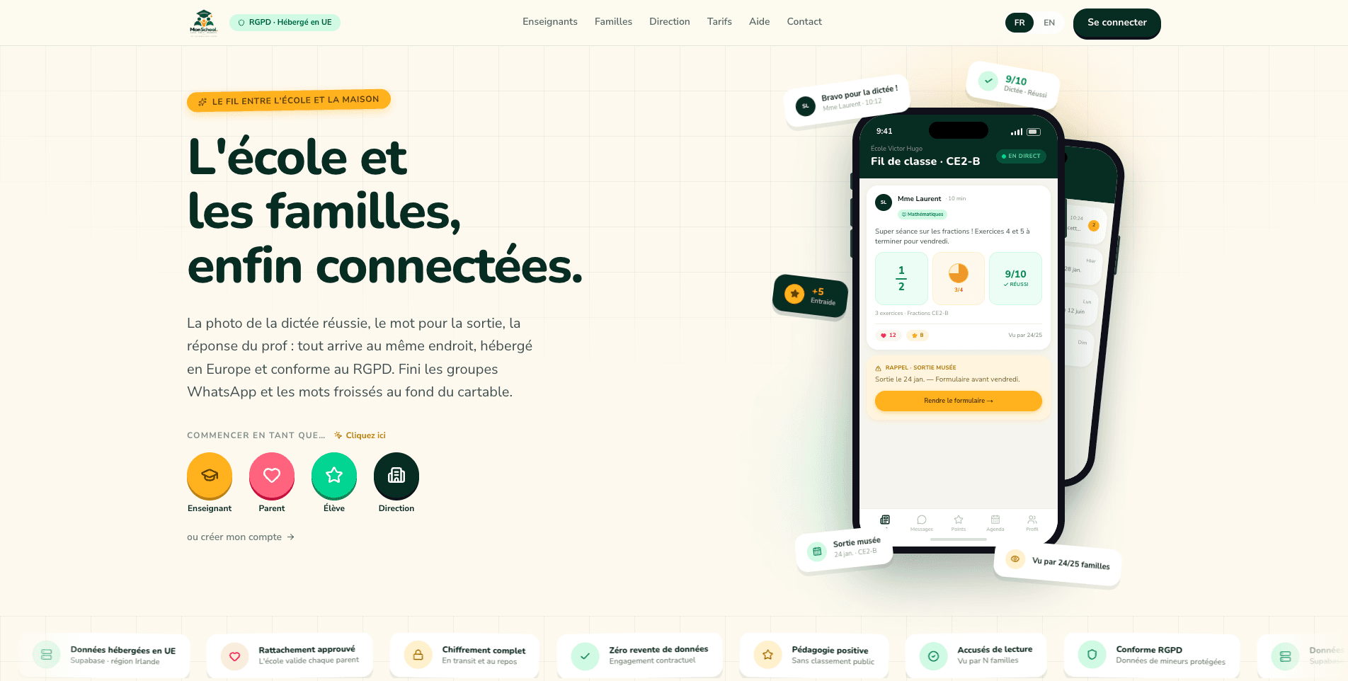 Aperçu du site MonSchool